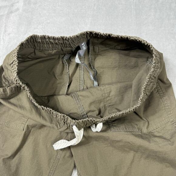 Vuori Pants Women XS Green Ripstop Raw Hem Elastic Waist Hike Organic Drawstring - Picture 5 of 12